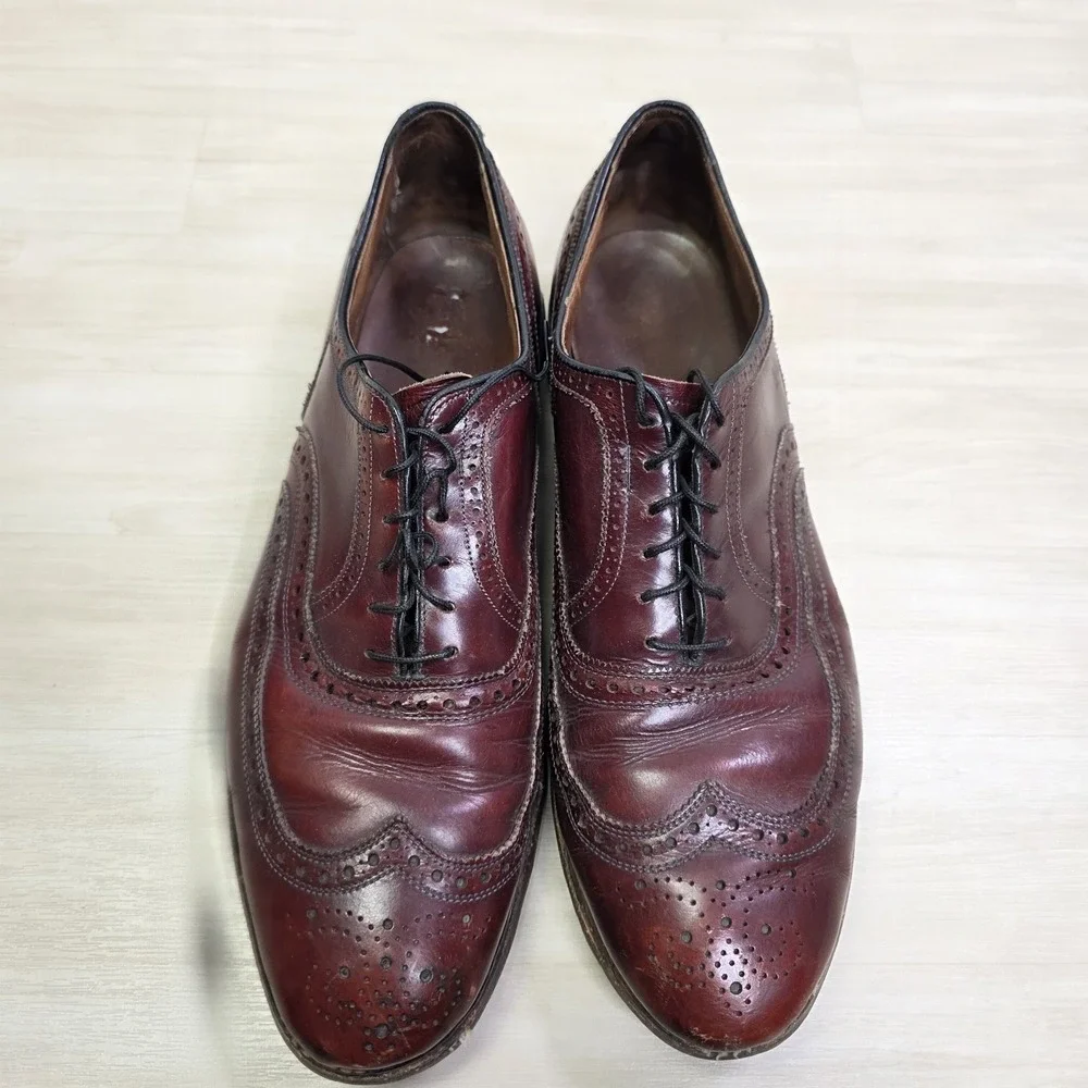 Allen Edmonds McAllister Wingtip Oxford Men Size 12 D Burgundy Brogue Shoes READ